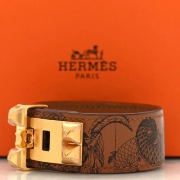 Hermes Leather Collier De Chien Medor Tattoo Bracelet T3 RARE NWOT - Picture 1 of 16